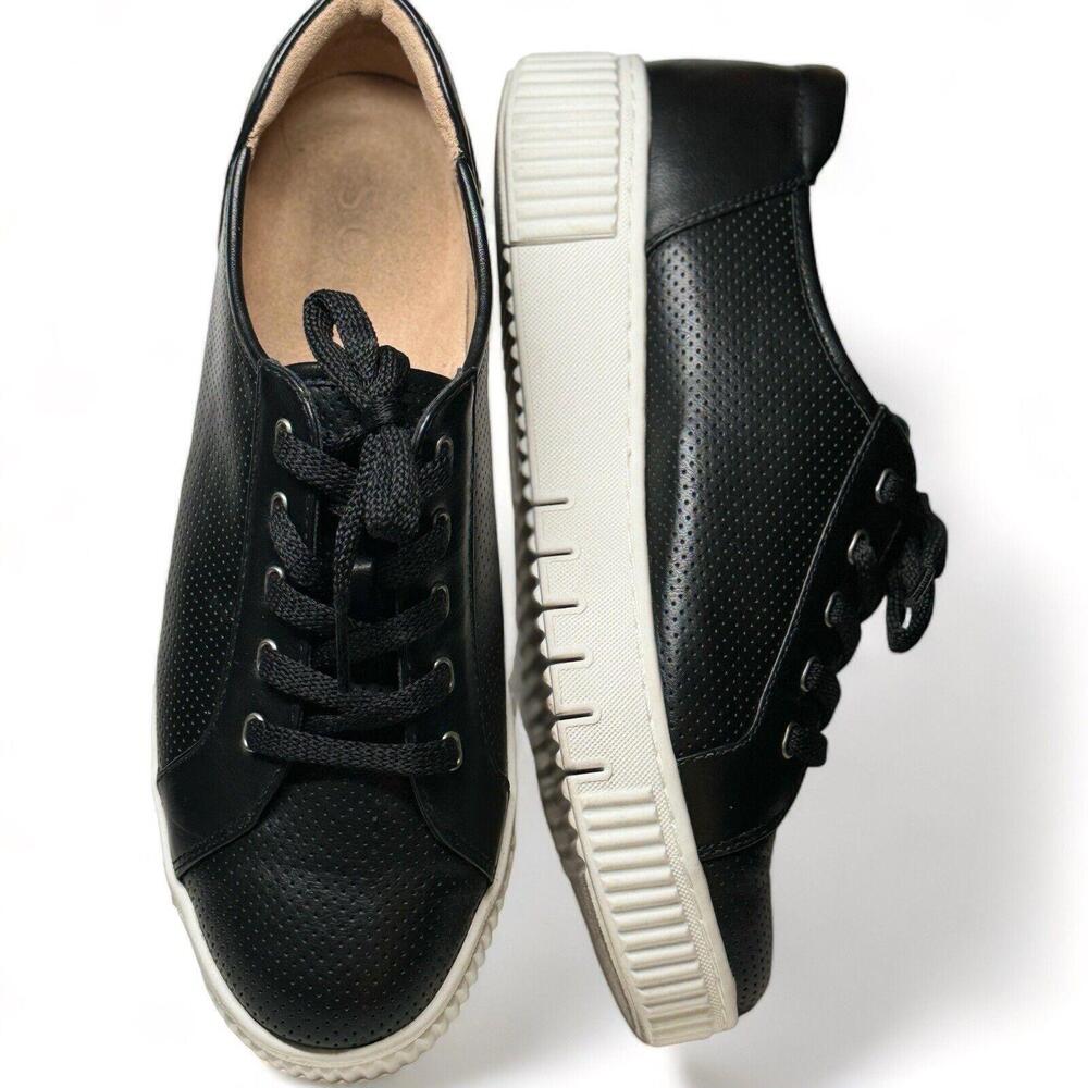 Naturalizer Soul Neela Sneaker Black Lace-up Sz 8 Casual Comfort Memory Foam EUC